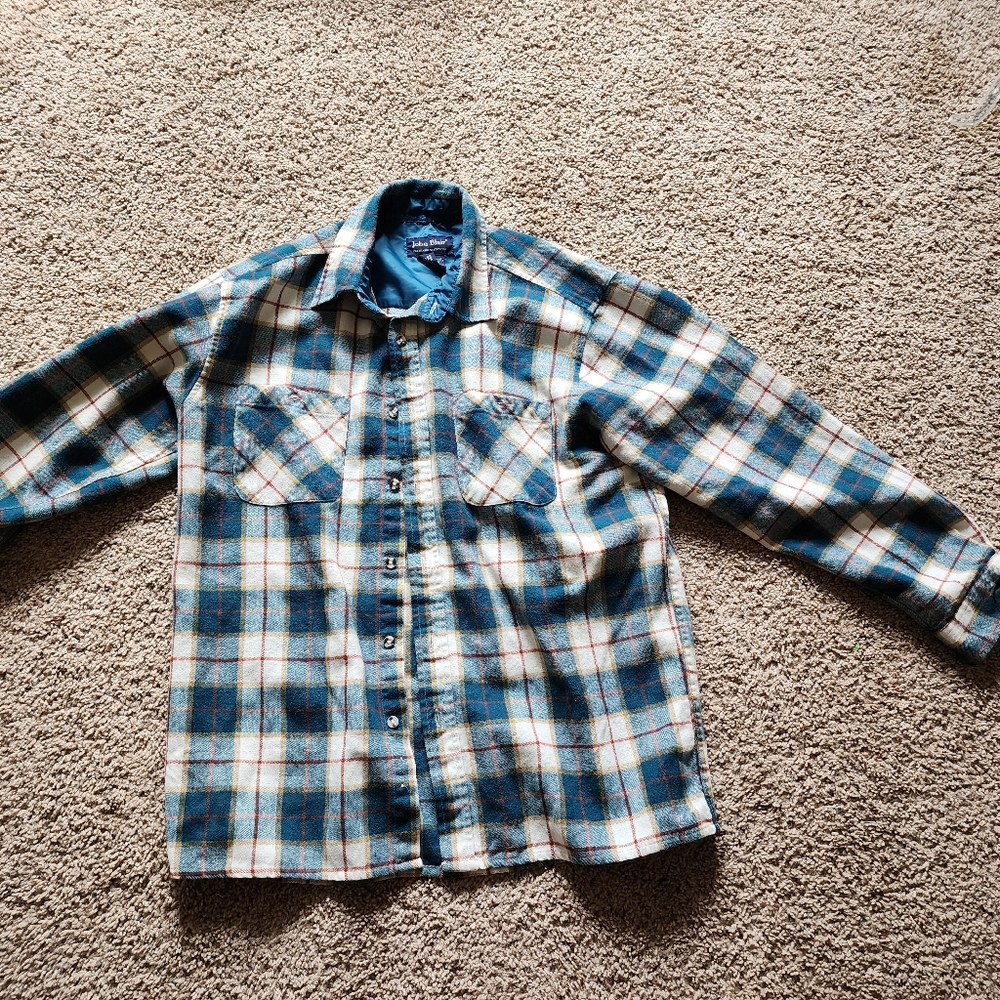 John Blair Men's Flannel Button up Medium